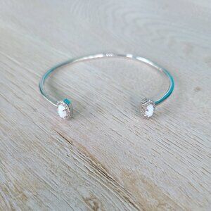 Kendra Scott Calla Silver Cuff Bracelet in White Pearl